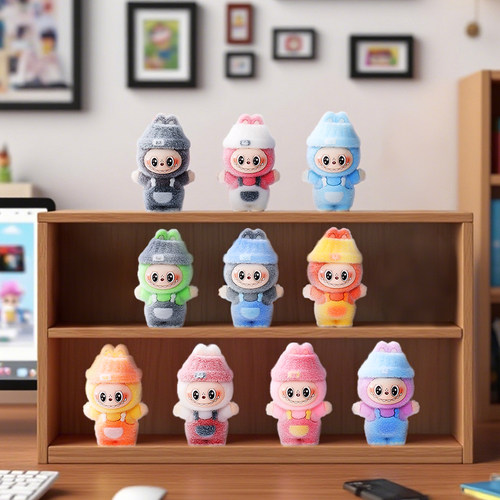 植绒装扮背带裤小兔萌粒diy摆件