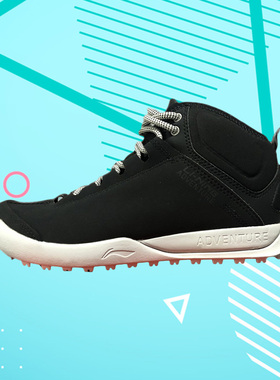 李宁正品冬季新款女子加绒保暖中帮户外休闲鞋 AHCN016