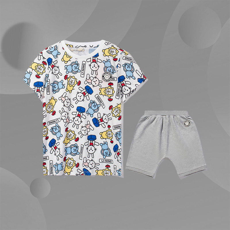 李宁童装套装男女婴幼儿新款短袖短裤针织运动套装YWBQ015,童装/婴儿装/亲子装,套装,淘宝优惠券,粉丝福利购,淘宝优惠卷