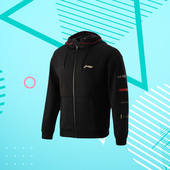 训练宽松透气开衫 李宁正品 卫衣男春新款 连帽休闲运动上衣AWDR083