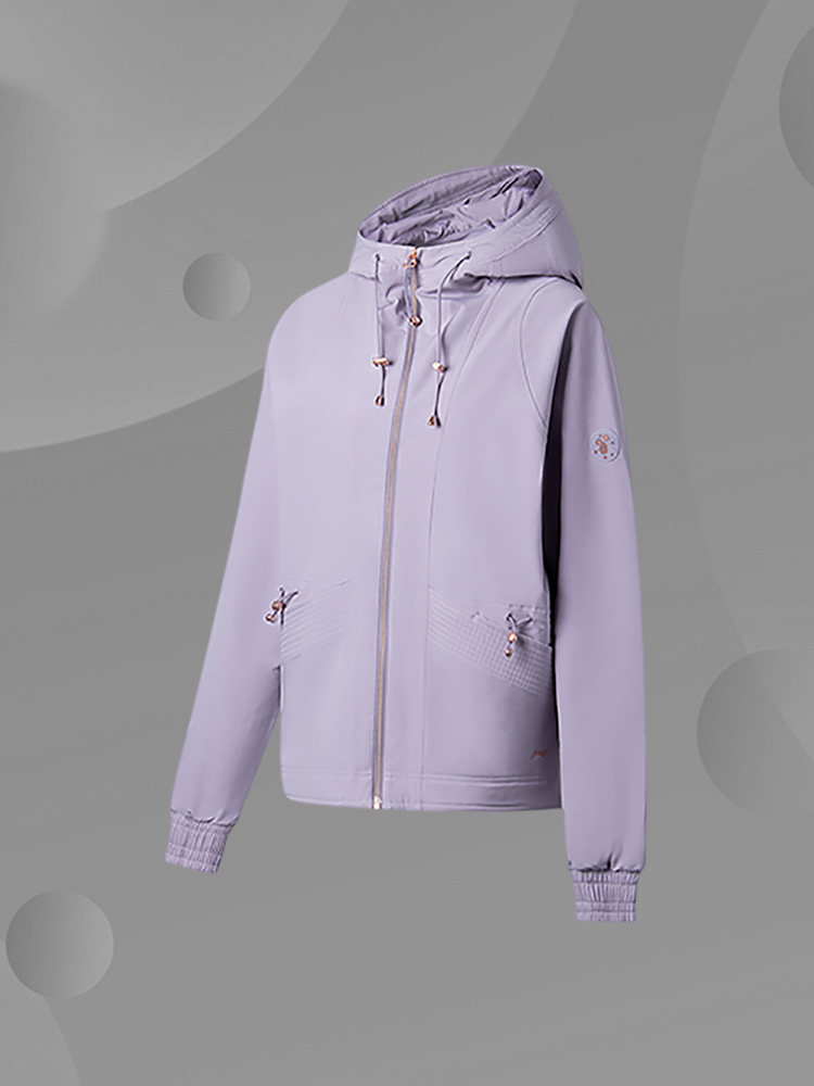 lining/李宁正品健身系列女子防泼水休闲宽松运动连帽外套afdt066