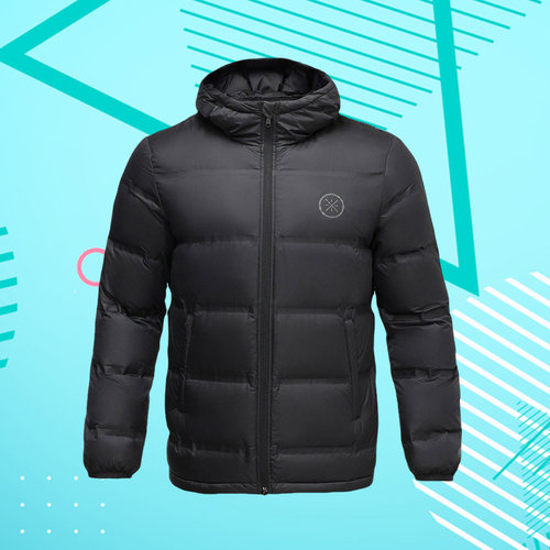 李宁正品冬季新款羽绒服韦德轻薄男子时尚短款连帽外套AYMQ043