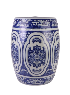 景德镇陶瓷装饰防水庭院送礼落地新中式青花缠枝莲民间凉墩凳子