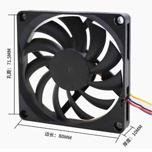 8010 8cm厘米 pwm12v 4线机箱散热风扇风机 80.80.10mm