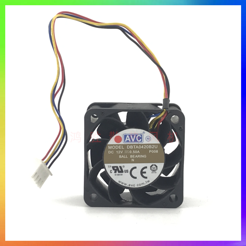 原装AVC 4020 DBTA0420B2U 12V 0.50A 4CM 双滚珠四线PWM暴力风扇