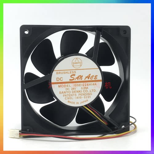 三洋109E1224H144 24V 0.25A 12CM双滚珠12038静音变频器散热风扇