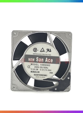 三洋SANYO 109S082 200VAC 9.5/8.5W 0.07/0.06A铝框交流散热风扇