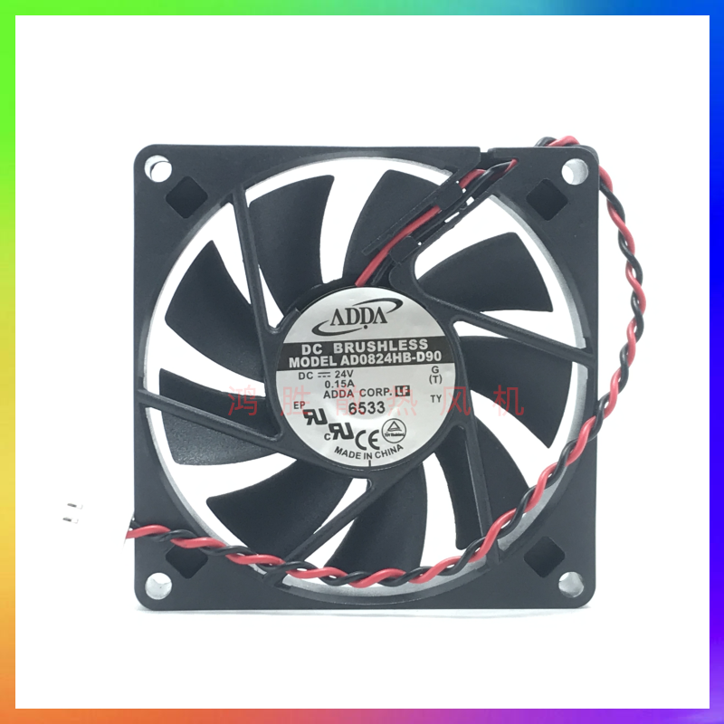 原装ADDA AD0824HB-D90 8015 DC24V 0.15A 8CM 2线高品质散热风扇
