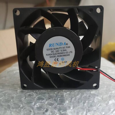 全新RUNDA RD8038B24M DC24V 0.26A 8CM 8038变频器散热风扇
