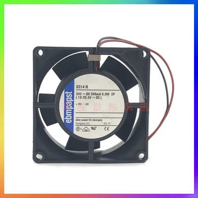 德国风机EBMPAPST 8314H 24V 245mA 6.0W 8032 8CM变频器散热风扇