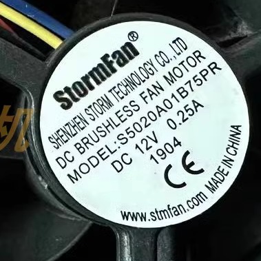 全新S5020A01B75PR 5020 DC12V 0.25A 4线温控散热风扇