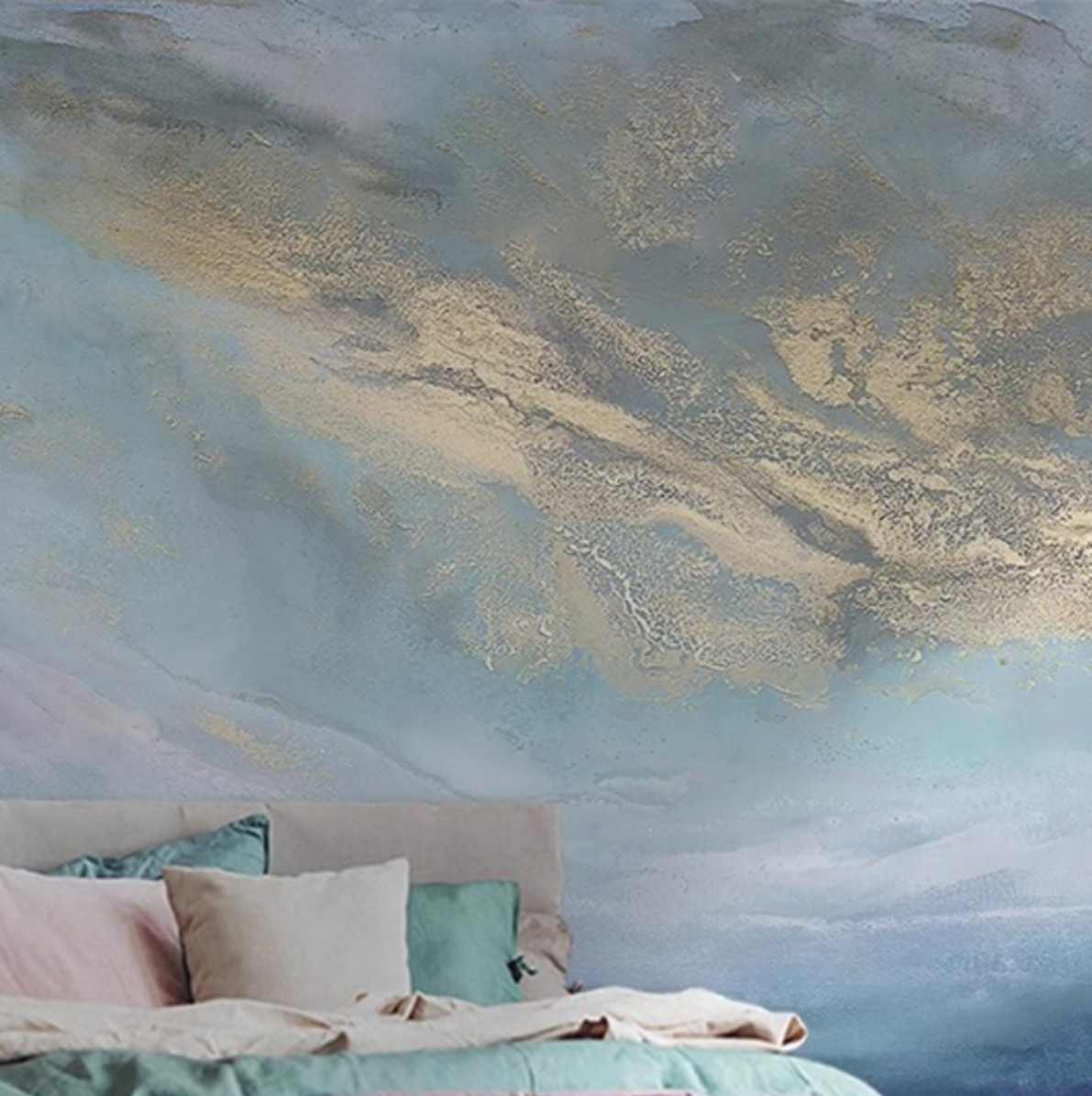 北欧抽象艺术壁纸油画涂鸦客厅电视背景墙壁画2024酒店卧室墙布