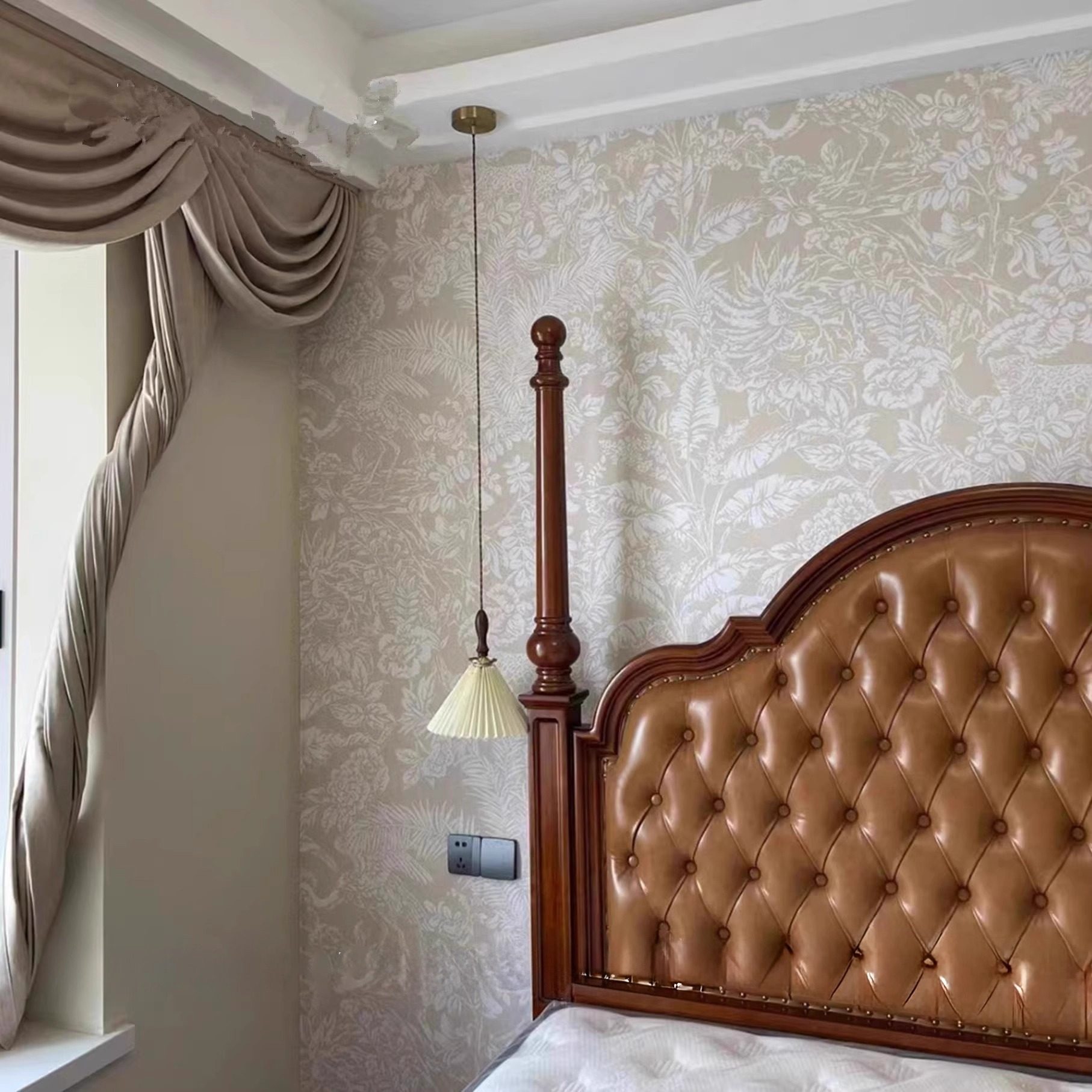 定制无缝墙布法奶油丛林耳语缠枝卷草客厅卧室墙纸沙发背景壁布,家装主材,定制壁画,淘宝优惠券,粉丝福利购,淘宝优惠卷