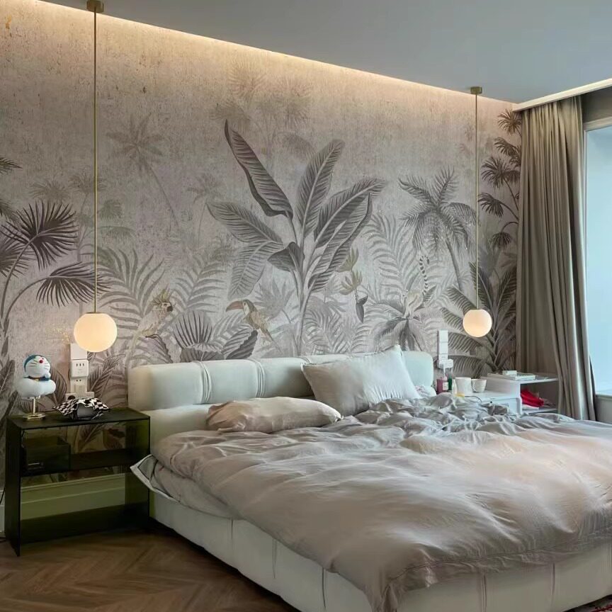 小红书爆款无缝定制壁画复古法式花鸟墙布客厅卧室玄关背景壁布,家装主材,无缝墙布/无缝壁布,淘宝优惠券,粉丝福利购,淘宝优惠卷