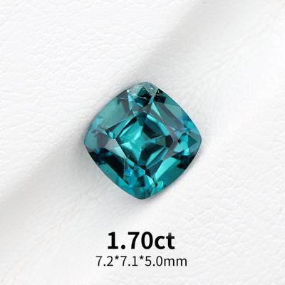 1.70ct阿富汗蓝绿碧玺裸石天然Lagoon碧玺方枕形戒面宝石珠宝定制