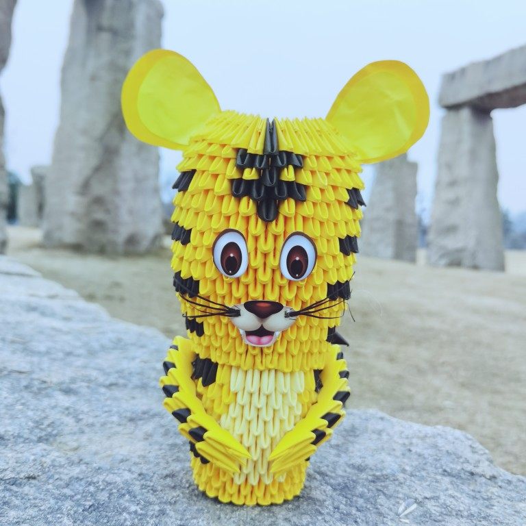 纸缘三角插折纸 创意diy礼物 三角插老虎 生肖老虎12生肖材料包