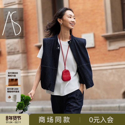 AS春季牛仔马甲女轻薄透气显瘦
