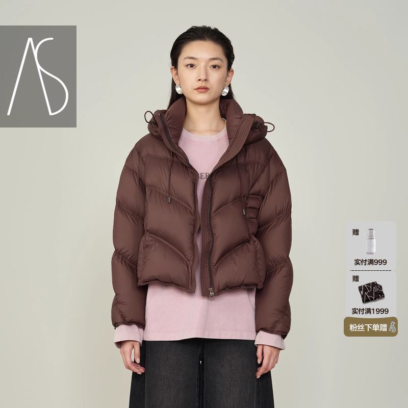AS短款宽松高领羽绒服防风保暖