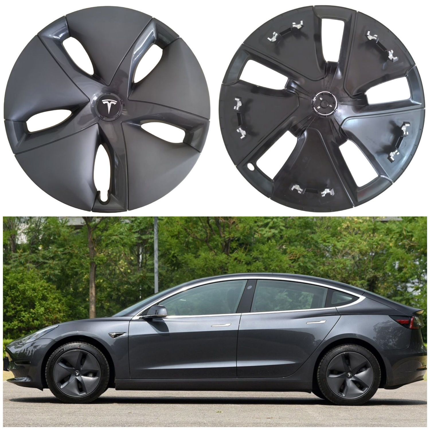 特斯拉轮毂盖卡扣改装轮毂保护罩卡扣轮毂盖卡扣钢圈装饰盖卡扣