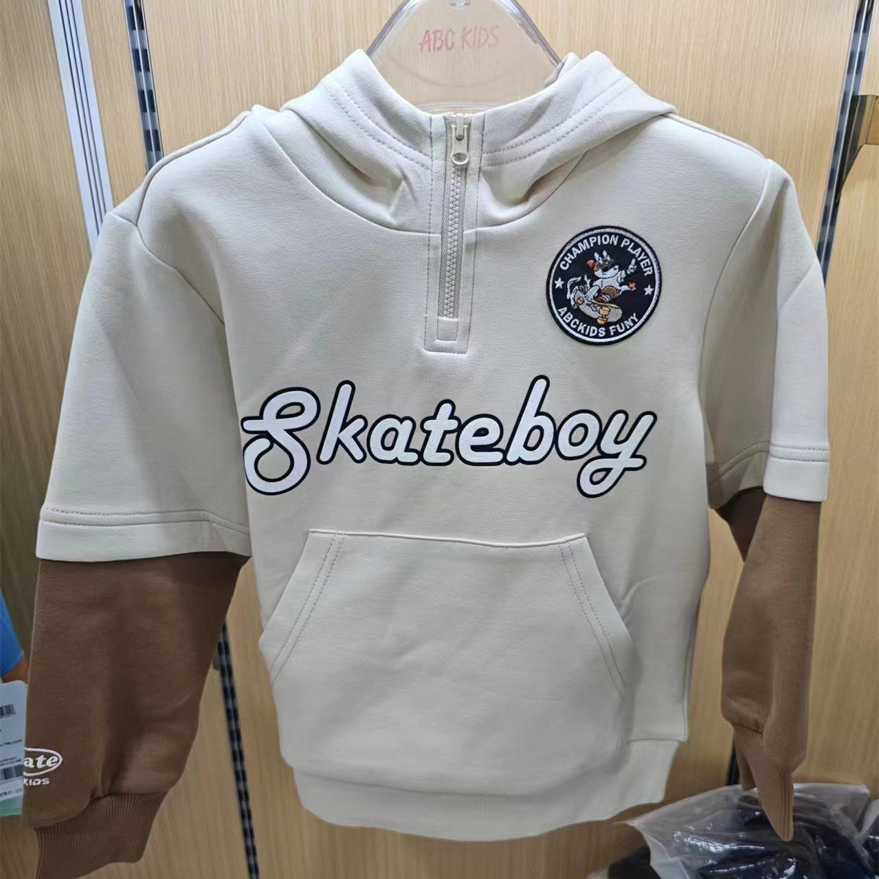 abckids童装2024秋季新品男中童商场同款圆领带帽卫衣F432305249