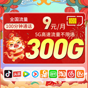 中国流量卡电话手机卡5g无线纯流量上网卡大王全国通用长期不限速