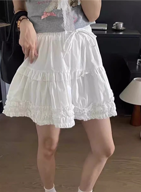 Brandy baby 新款学院风系带蓬蓬蛋糕裙小个子松紧腰A字半身短裙