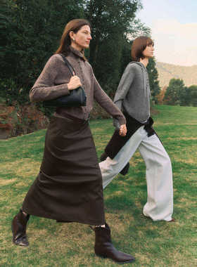 【立领两穿衫】MM麦家软糯0压毛针织衫开衫上衣25冬新5GA934811