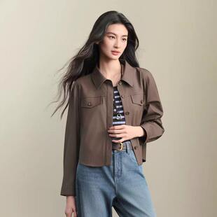 【商场同款】诗凡黎甜酷皮衣短外套26春新款长袖上衣女3H3110051