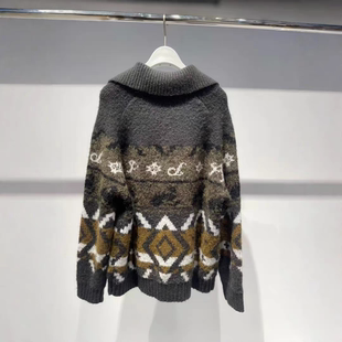 MM麦家费尔岛系列2025秋冬新款休闲针织开衫毛衣外套女4GB133591