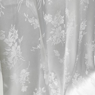 白色大提花汉服古装 旗袍古装 布料 连衣裙衬衫 中国风提花缎面料夏季