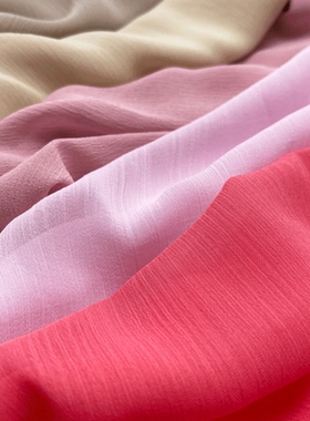 3米价夏季纯色雪纺透气面料汉服连衣裙顺纡皱布料古装时装衬衫布