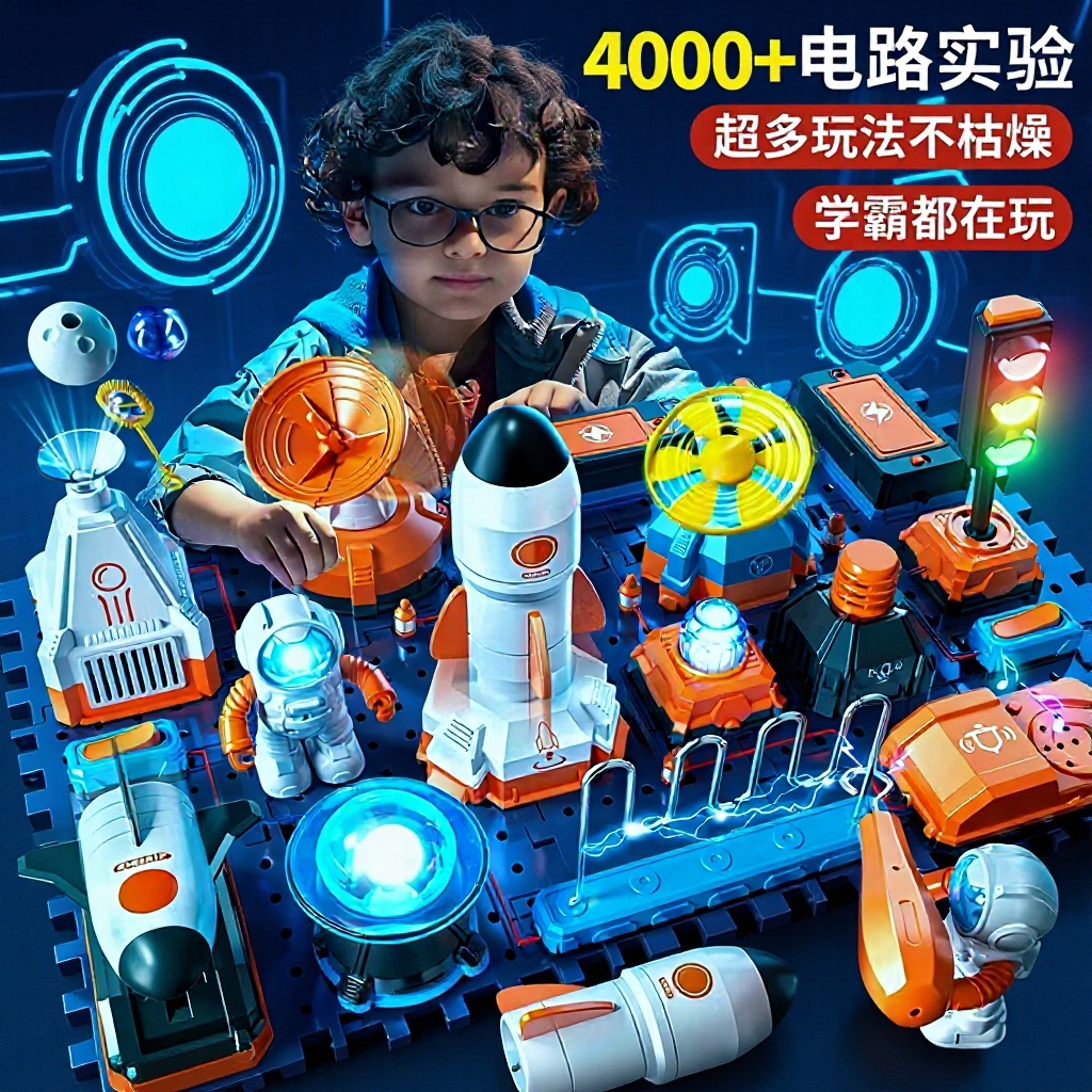 学优马steam电子积木物理电路拼装科学实验科教模型前沿玩具