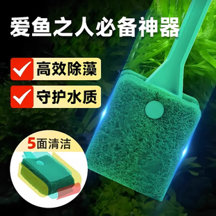 鱼缸清洁刷子长柄无死角清洗神器清理工具洗擦玻璃内壁专用除藻刷