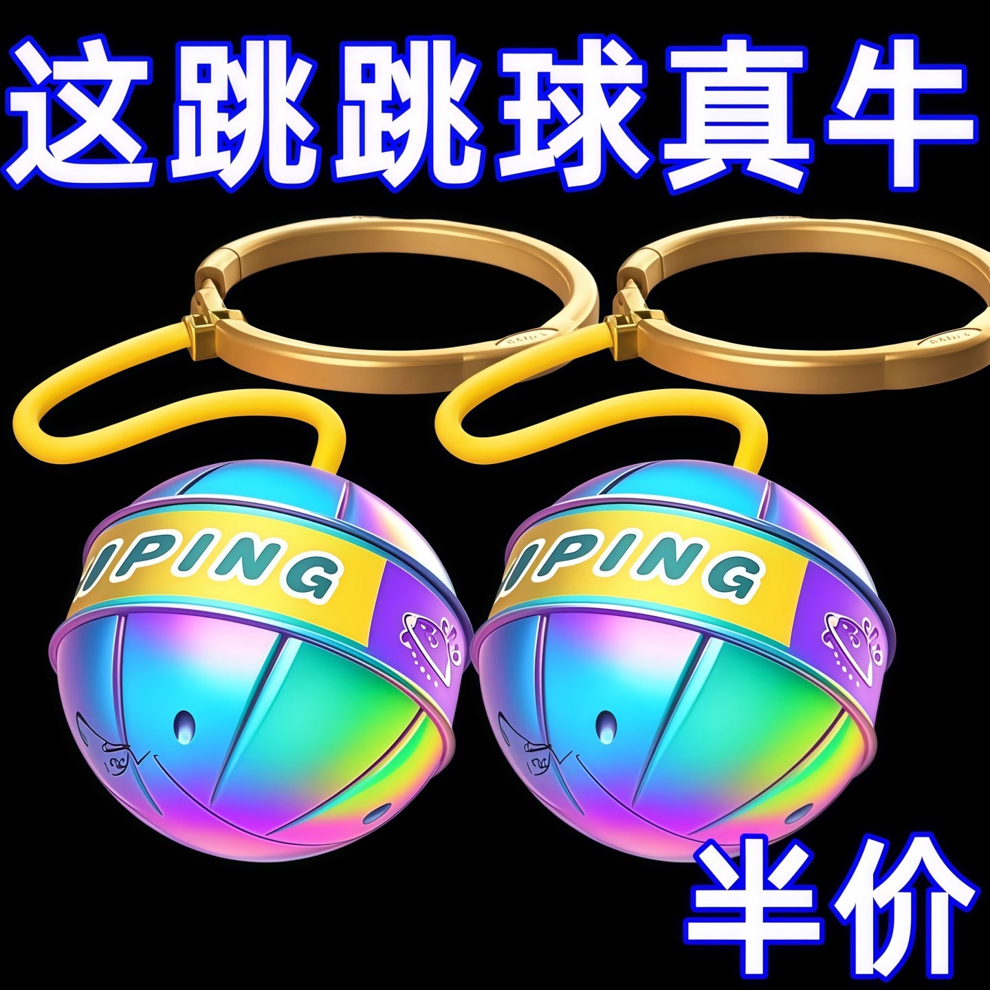 儿童玩具跳跳球闪光甩甩蹦蹦球发光弹力球脚环套脚男女孩弹跳运动