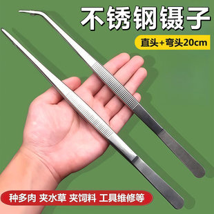 超长镊子不锈钢加长加厚取物夹子喂乌龟多肉园艺水草鱼缸工具蝎子