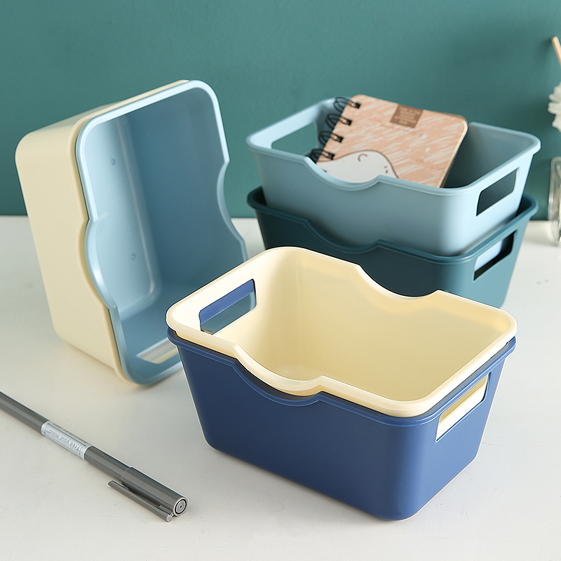 杂物收纳筐学生桌面零食储物盒塑料化妆品收纳盒家用厨房整理盒子怎么样,好用不?