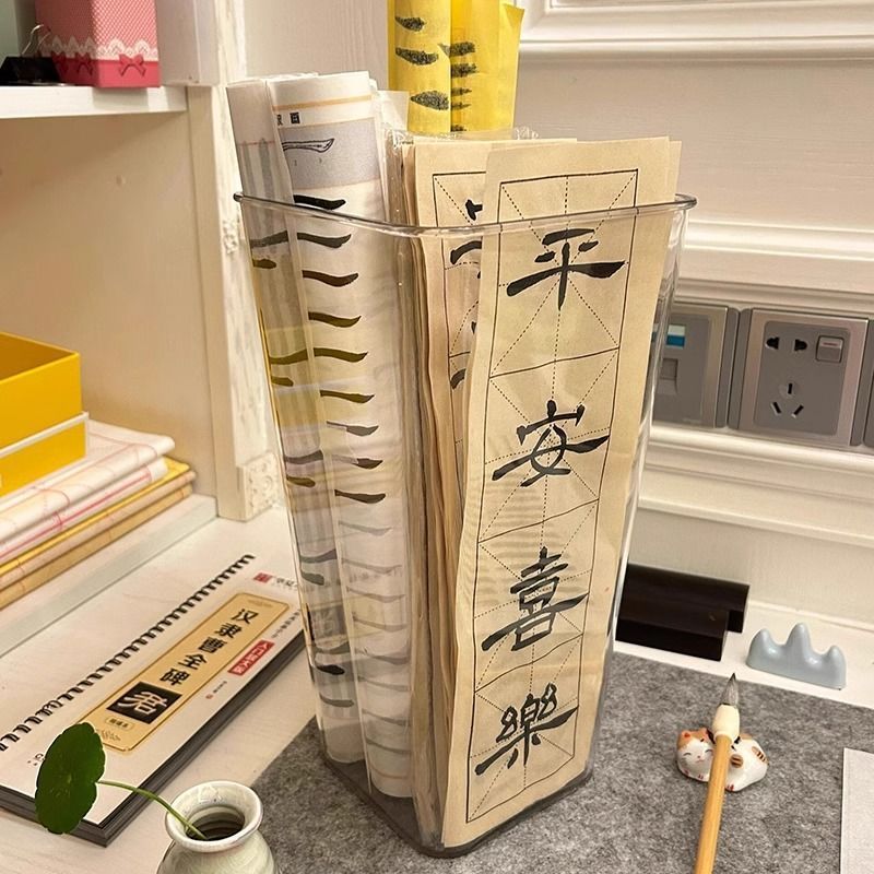书法作品收纳筒书画国画宣纸毛笔字收纳筐字画收纳桶书法纸收纳盒