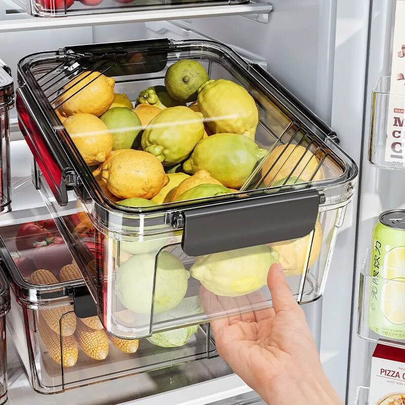 冰箱收纳盒食品级厨房专用蔬菜水果冷冻储物盒子密封收纳神器保鲜