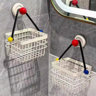 吸盘废弃洗脸巾收纳盒壁挂卫生间浴室二次棉柔巾擦脸巾挂篮置物架