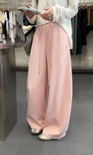 高腰显瘦宽松休闲百搭直筒拖地长裤 新款 女2026春季 QBS1053阔腿裤