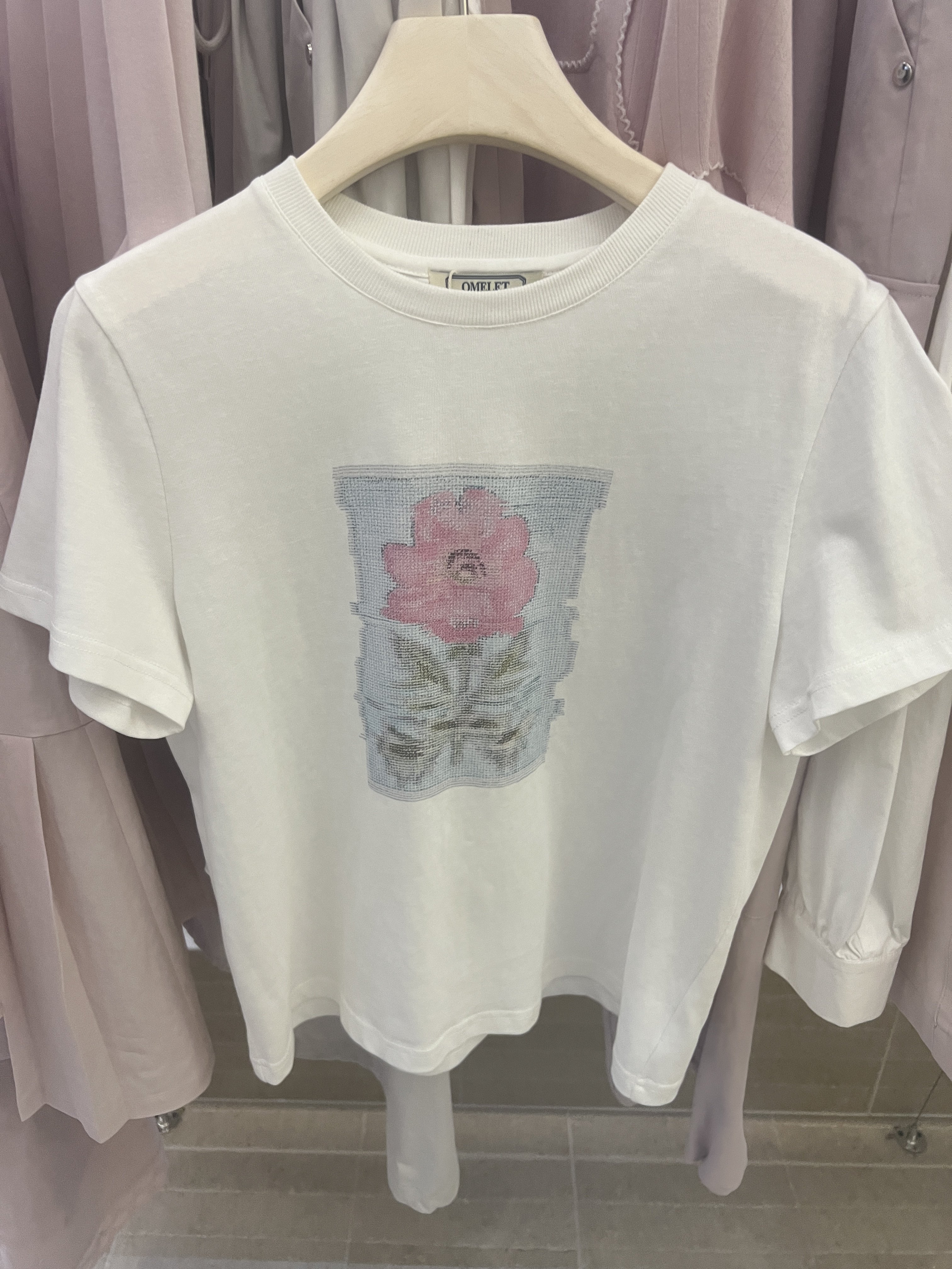 omelet蛋卷春夏上新～2026韩系新复古花朵印花宽松百搭短袖T恤女