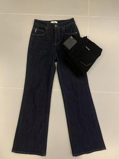 GM6839正品水洗微喇牛仔裤女秋季高腰直筒长裤修身喇叭裤复古裤子