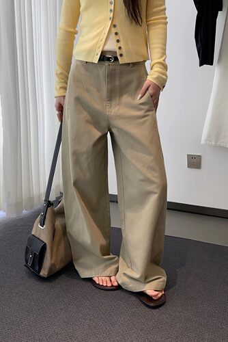 QBS1057阔腿裤2026春季新款高腰显瘦宽松休闲百搭直筒拖地长裤女