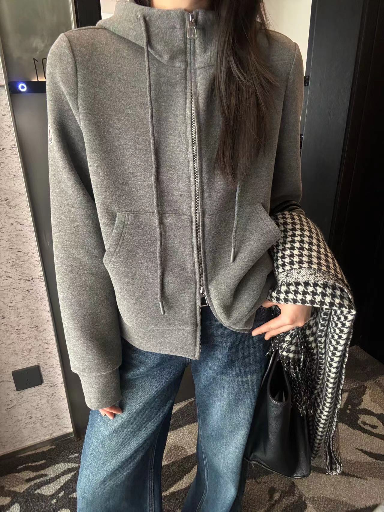 QM青迈国际正品设计感加厚拉链保暖外套女25冬季百搭洋气上衣女瘦