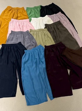 JINSIM正品1156夏新款百搭松紧腰宽松显瘦休闲裤百搭醋酸阔腿裤女