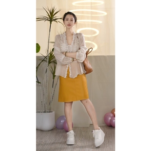 Y【叭哒不惑】胭脂裙  羊皮高级感复古气质显瘦半身裙女时尚百搭