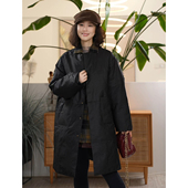 慵懒风棉服 桑蚕丝香云纱鹅绒服百搭国风长款 叭哒不惑 墨韵