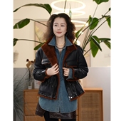 古冬2 叭哒不惑 羊毛皮毛一体立领双面穿皮草外套女百搭上衣