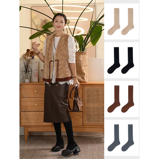 X【叭哒不惑】小腿袜 抽条羊毛小腿袜气质显瘦袜子女