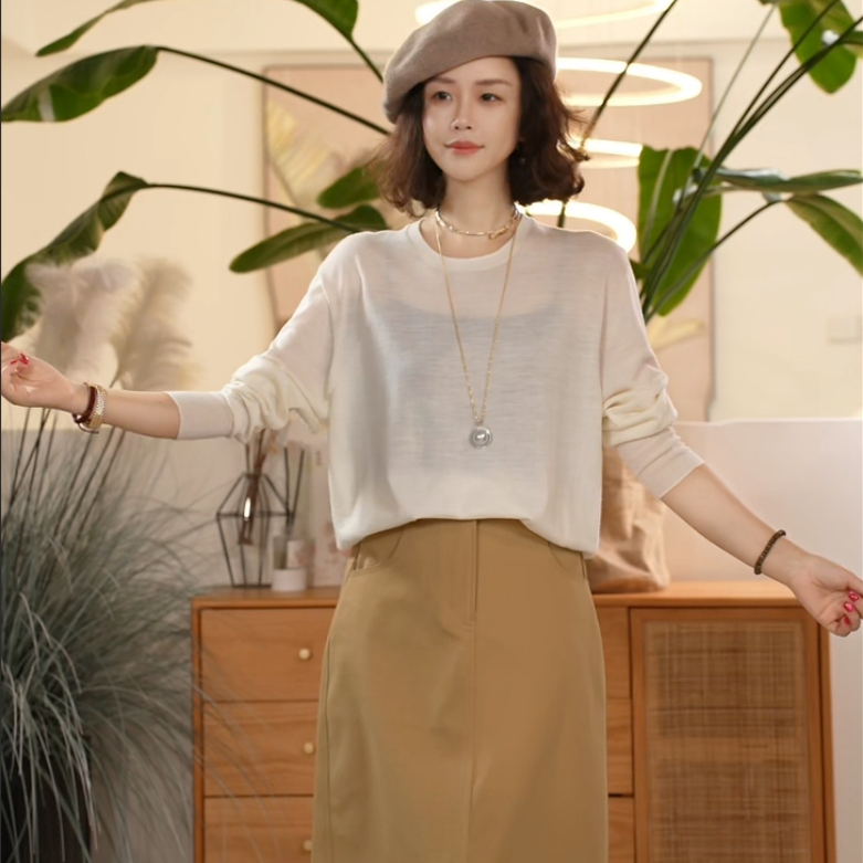 简约毛针织衫女时尚宽松上衣
